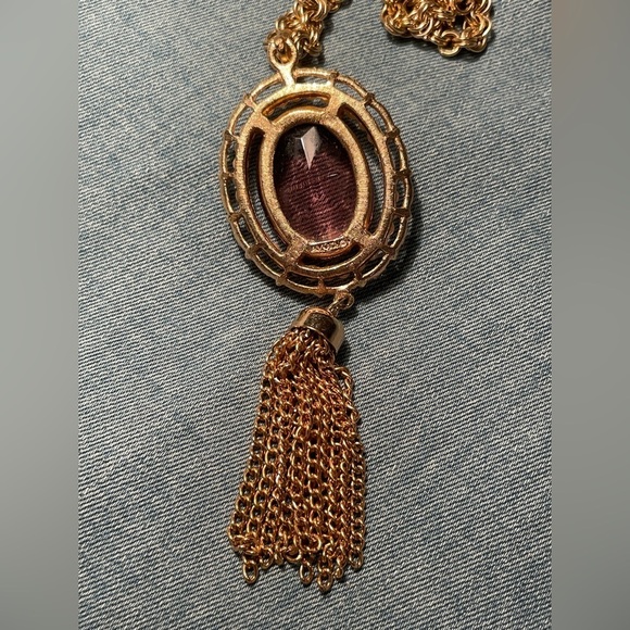 Vintage AVON rose tone stone pendant necklace​​​ - Picture 3 of 6
